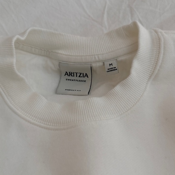 Aritzia sweat fleece white crewneck - Picture 3 of 3